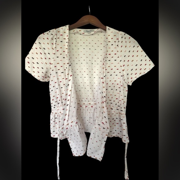 Madewell White Wrap Blouse with Stitching Detail Size XS - Picture 6 of 6